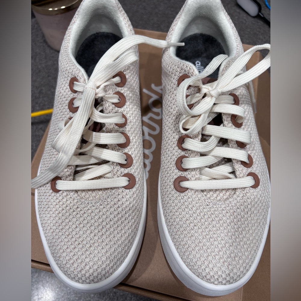Allbirds Natural White and Taupe Sneakers